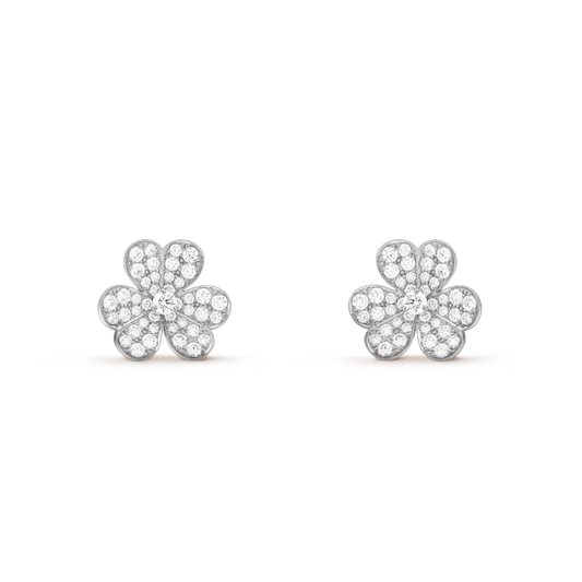 [Star Jewelry]FRIVOLE SILVER FLOWER DIAMOND EARRINGS
