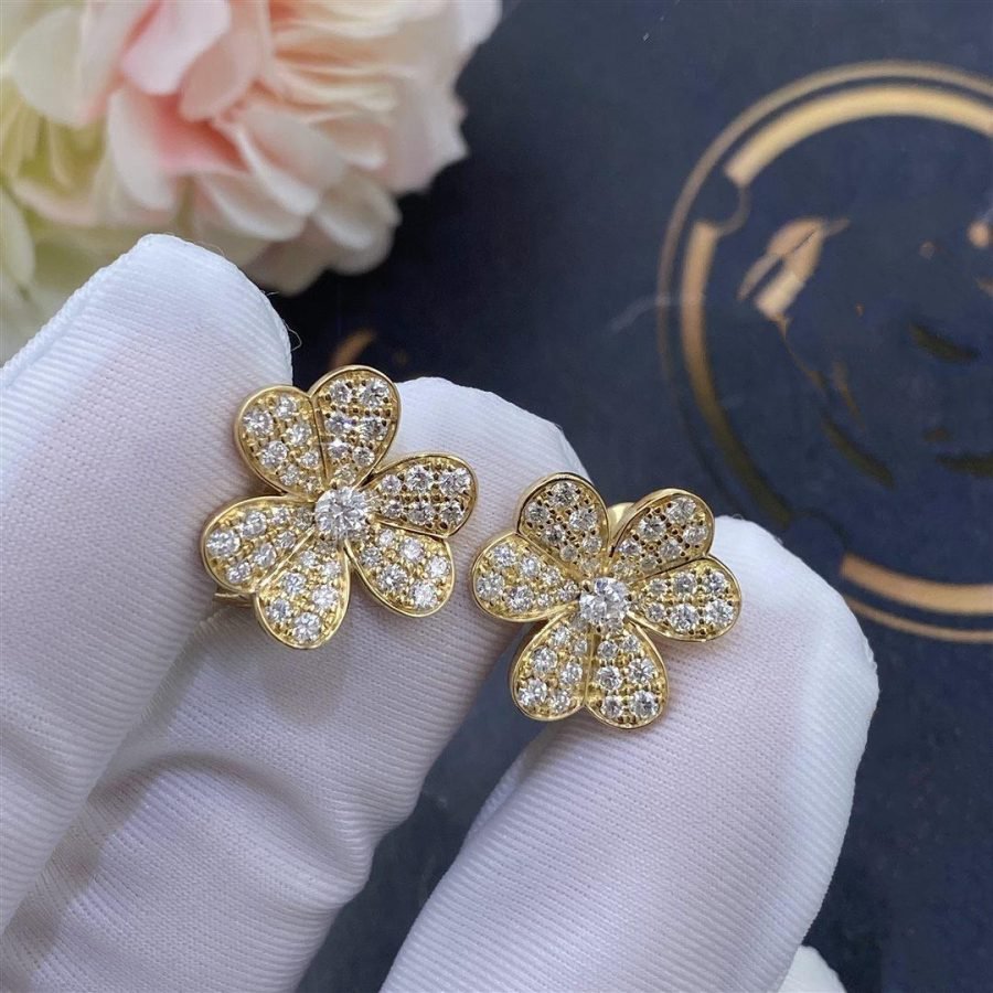 [Star Jewelry]FRIVOLE GOLD FLOWER DIAMOND EARRINGS