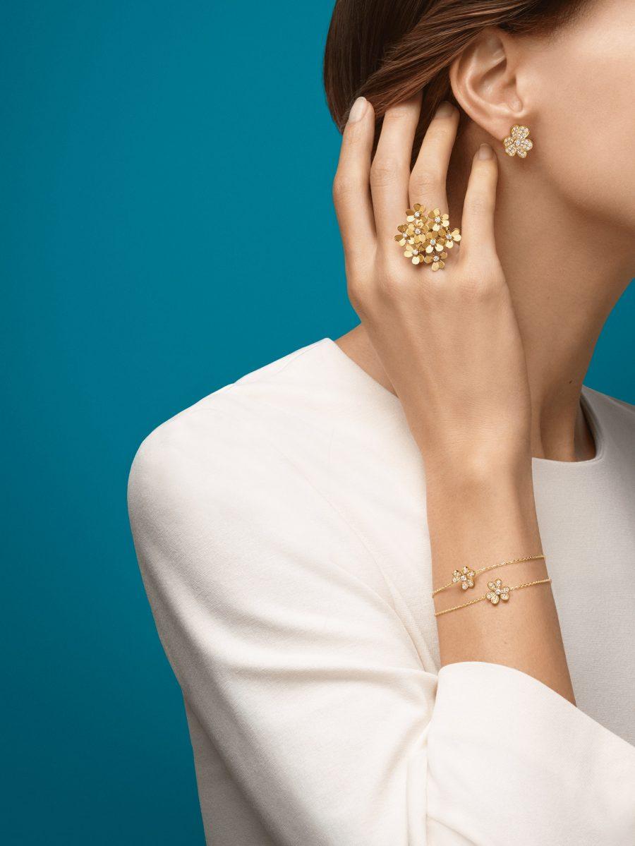 [Star Jewelry]FRIVOLE GOLD FLOWER DIAMOND EARRINGS