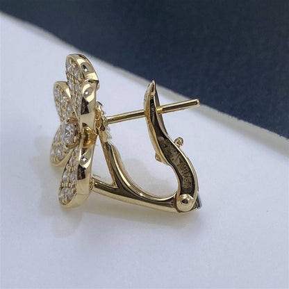 [Star Jewelry]FRIVOLE GOLD FLOWER DIAMOND EARRINGS