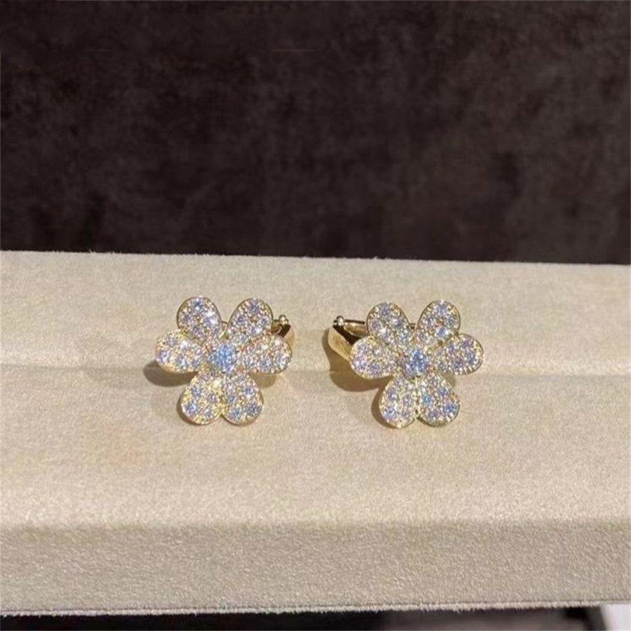 [Star Jewelry]FRIVOLE GOLD FLOWER DIAMOND EARRINGS