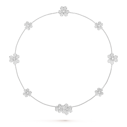 [Star Jewelry]FRIVOLE SILVER 9 FLOWERS NECKLACE