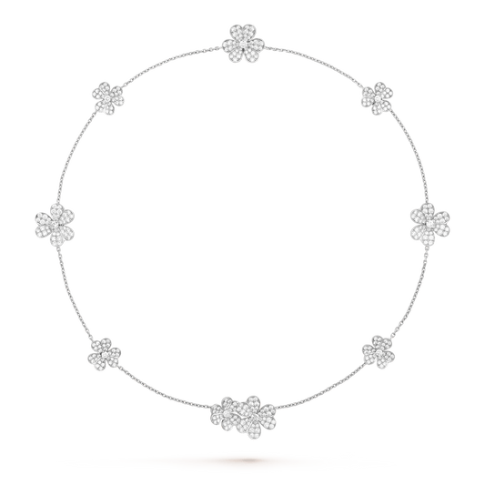 [Star Jewelry]FRIVOLE SILVER 9 FLOWERS NECKLACE