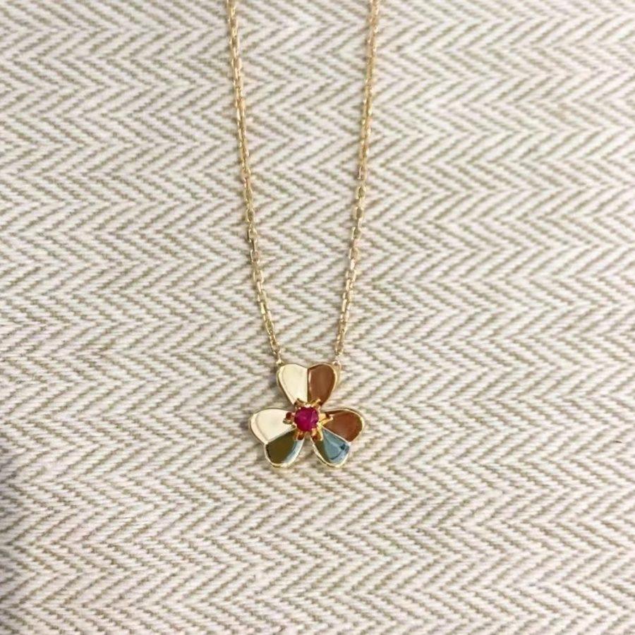 [Star Jewelry]FRIVOLE GOLD FLOWER NECKLACE