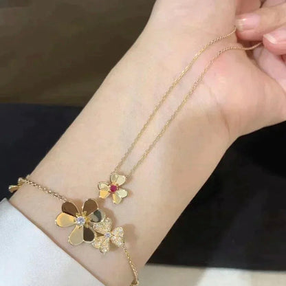 [Star Jewelry]FRIVOLE GOLD FLOWER NECKLACE