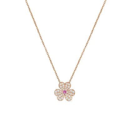 [Star Jewelry]FRIVOLE ROSE GOLD FLOWER DIAMOND NECKLACE