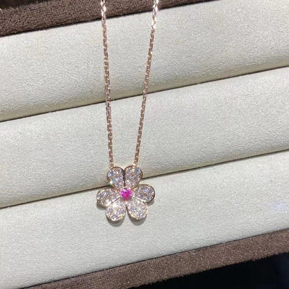 [Star Jewelry]FRIVOLE ROSE GOLD FLOWER DIAMOND NECKLACE