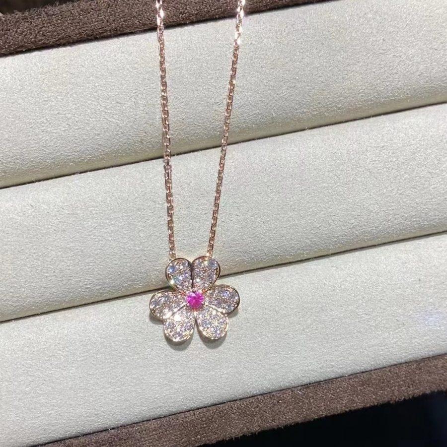 [Star Jewelry]FRIVOLE ROSE GOLD FLOWER DIAMOND NECKLACE