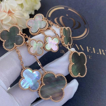 [Star Jewelry]CLOVER EARRINGS DARK MOP 4 MOTIFS ROSE GOLD