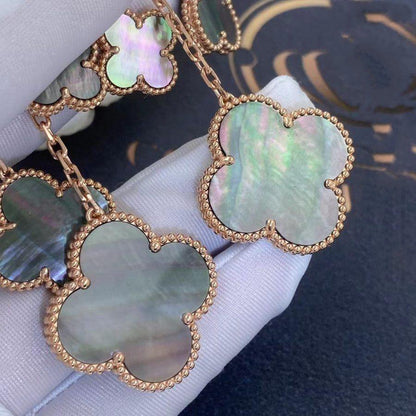 [Star Jewelry]CLOVER EARRINGS DARK MOP 4 MOTIFS ROSE GOLD