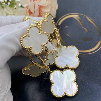 [Star Jewelry]CLOVER EARRINGS WHITE MOP 4 MOTIFS GOLD