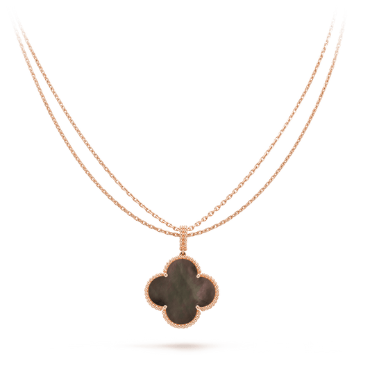 [Star Jewelry]CLOVER 25MM GOLD DARK MOP BIG CLOVER NECKLACE