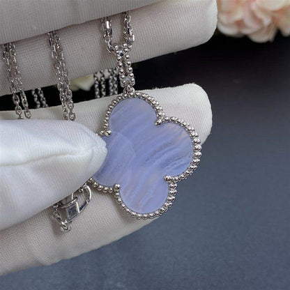 [Star Jewelry]CLOVER SILVER CHALCEDONY BIG CLOVER NECKLACE