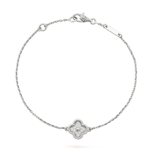 [Star Jewelry]CLOVER  SINGLE FLOWER BRACELET SILVER