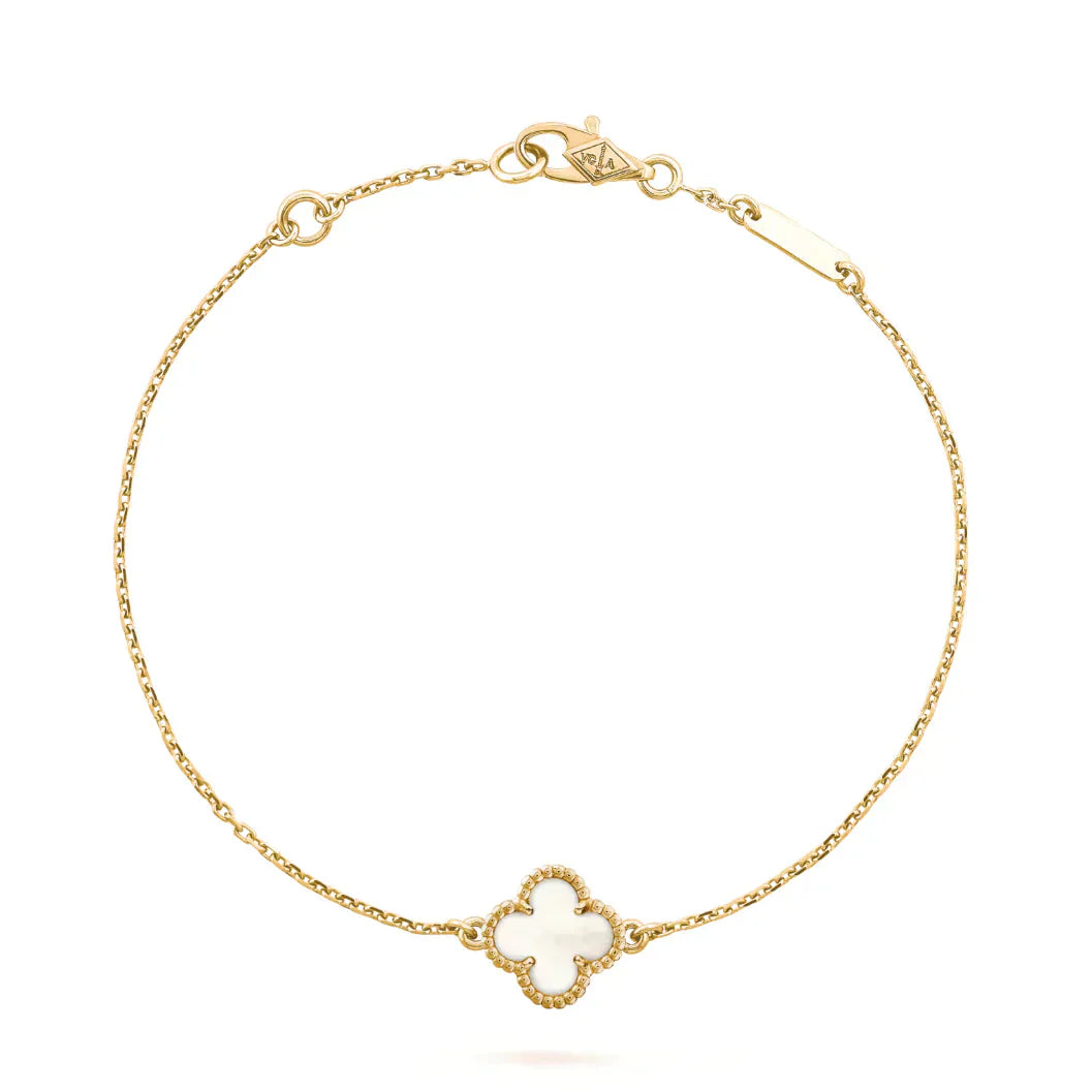 [Star Jewelry]CLOVER WHITE MOP SINGLE FLOWER BRACELET