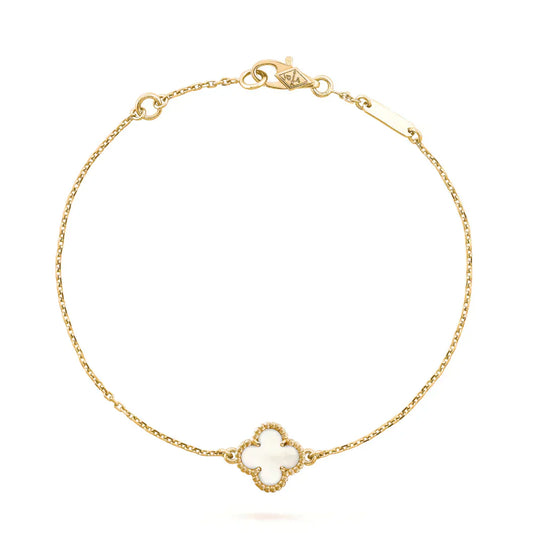 [Star Jewelry]CLOVER WHITE MOP SINGLE FLOWER BRACELET