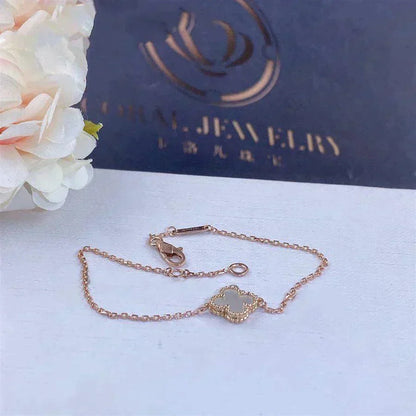 [Star Jewelry]CLOVER WHITE MOP SINGLE FLOWER BRACELET