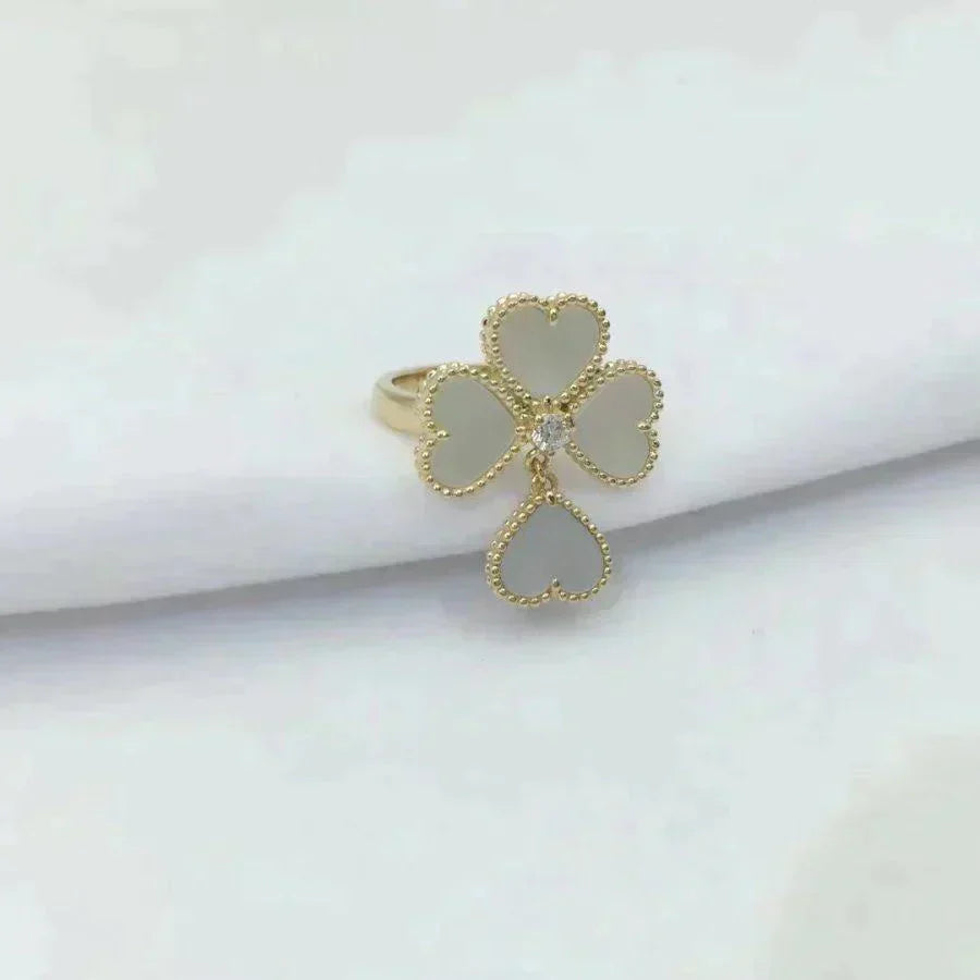 [Star Jewelry]SWEET CLOVER WHITE MOP RING