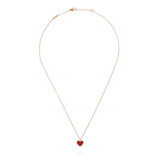 [Star Jewelry]SWEET CLOVER CARNELIAN HEART NECKLACE