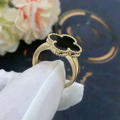 [Star Jewelry]CLOVER ONYX RING