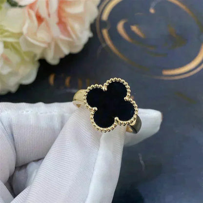[Star Jewelry]CLOVER ONYX RING
