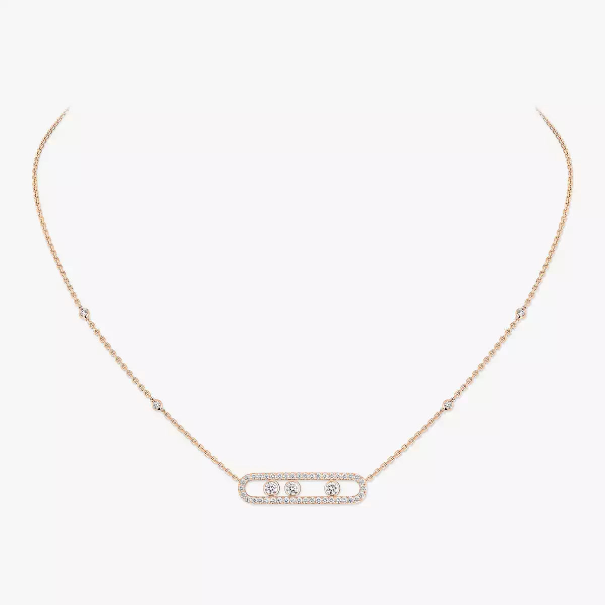 [Stars Jewelry] Move Pave_ Rose Gold Diamond Necklace