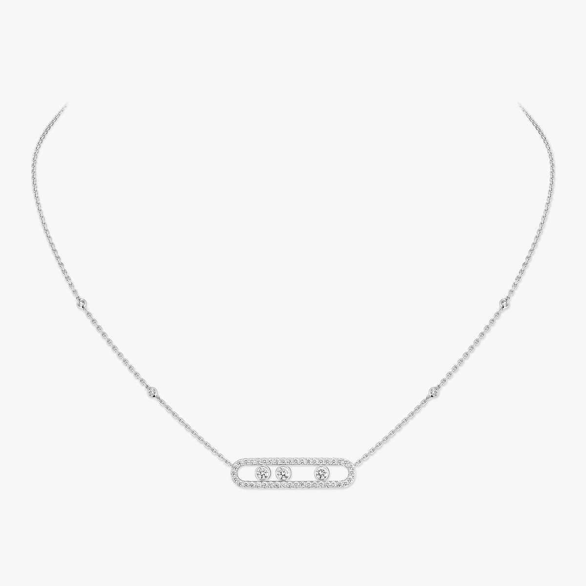 [Stars Jewelry] Move Pave_ Rose Gold Diamond Necklace