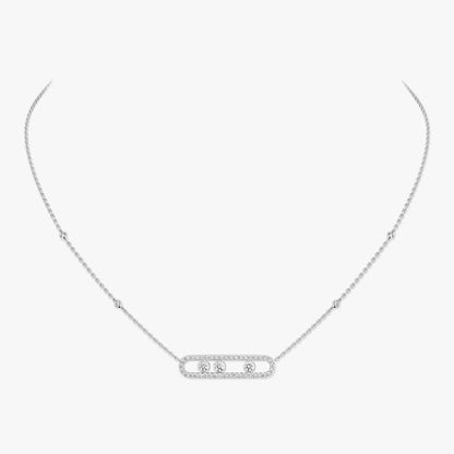 [Stars Jewelry] Move Pave_ Rose Gold Diamond Necklace