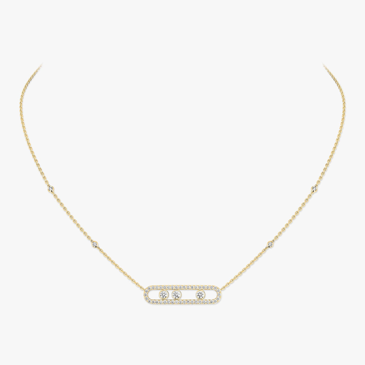 [Stars Jewelry] Move Pave_ Rose Gold Diamond Necklace