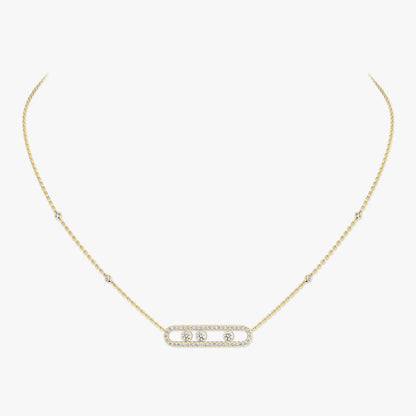 [Stars Jewelry] Move Pave_ Rose Gold Diamond Necklace