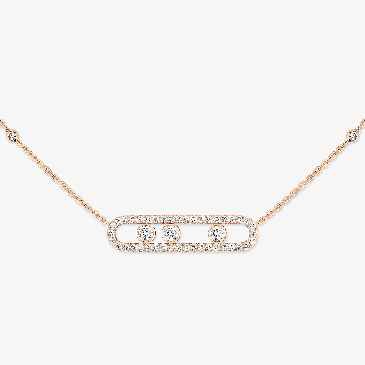 [Stars Jewelry] Move Pave_ Rose Gold Diamond Necklace