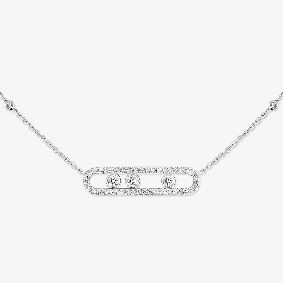 [Stars Jewelry] Move Pave_ Rose Gold Diamond Necklace