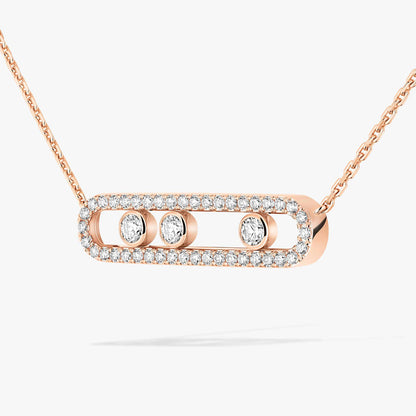 [Stars Jewelry] Move Pave_ Rose Gold Diamond Necklace