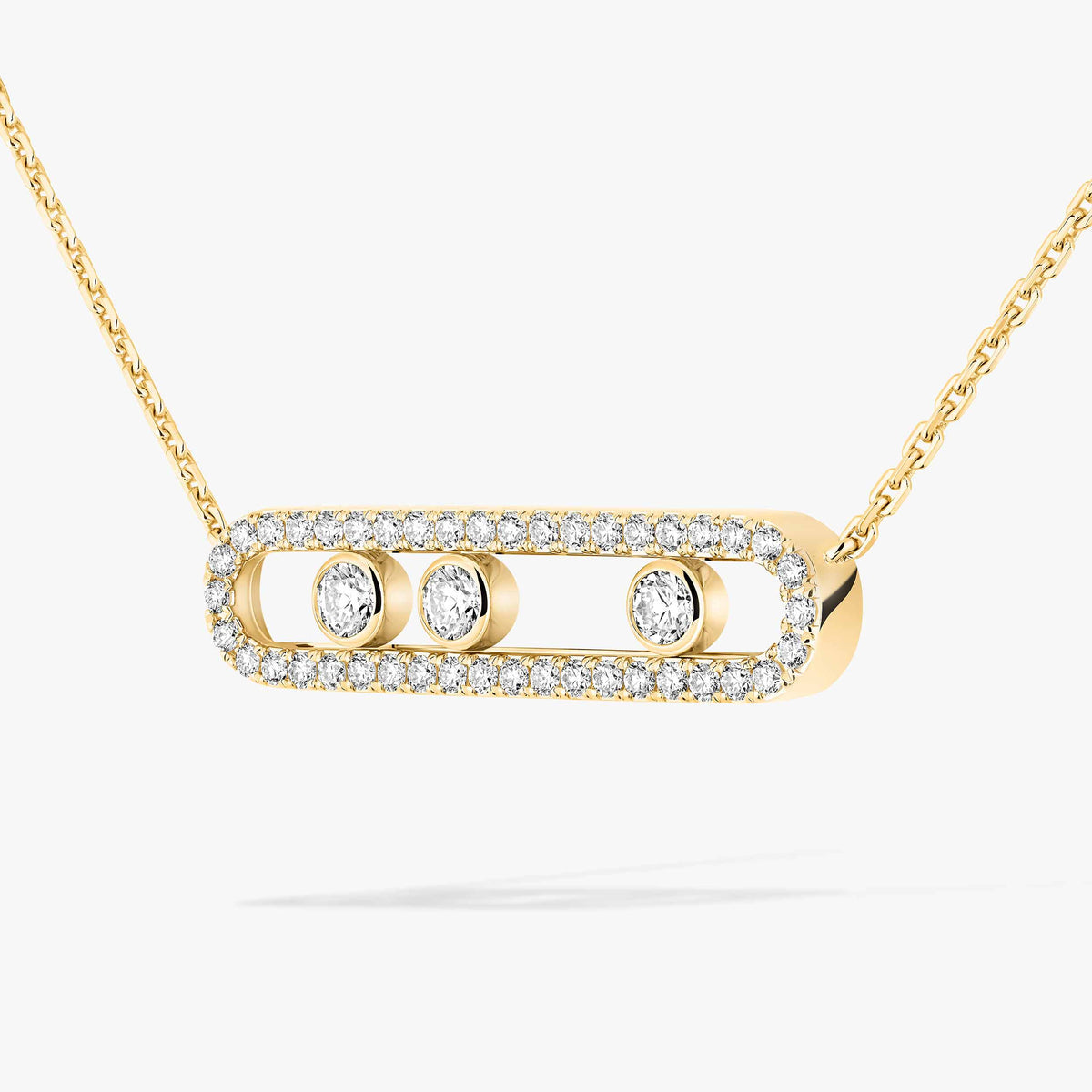 [Stars Jewelry] Move Pave_ Rose Gold Diamond Necklace