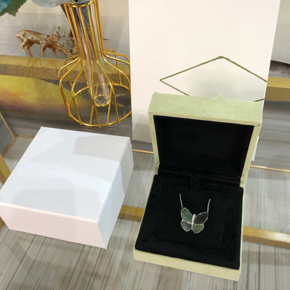 [Star Jewelry]LARGE BUTTERFLY SILVER PENDANT DIAMOND NECKLACE