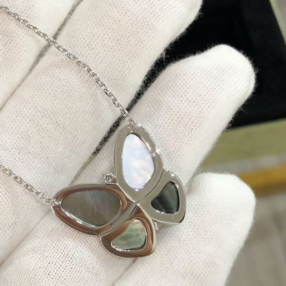 [Star Jewelry]LARGE BUTTERFLY SILVER PENDANT DIAMOND NECKLACE