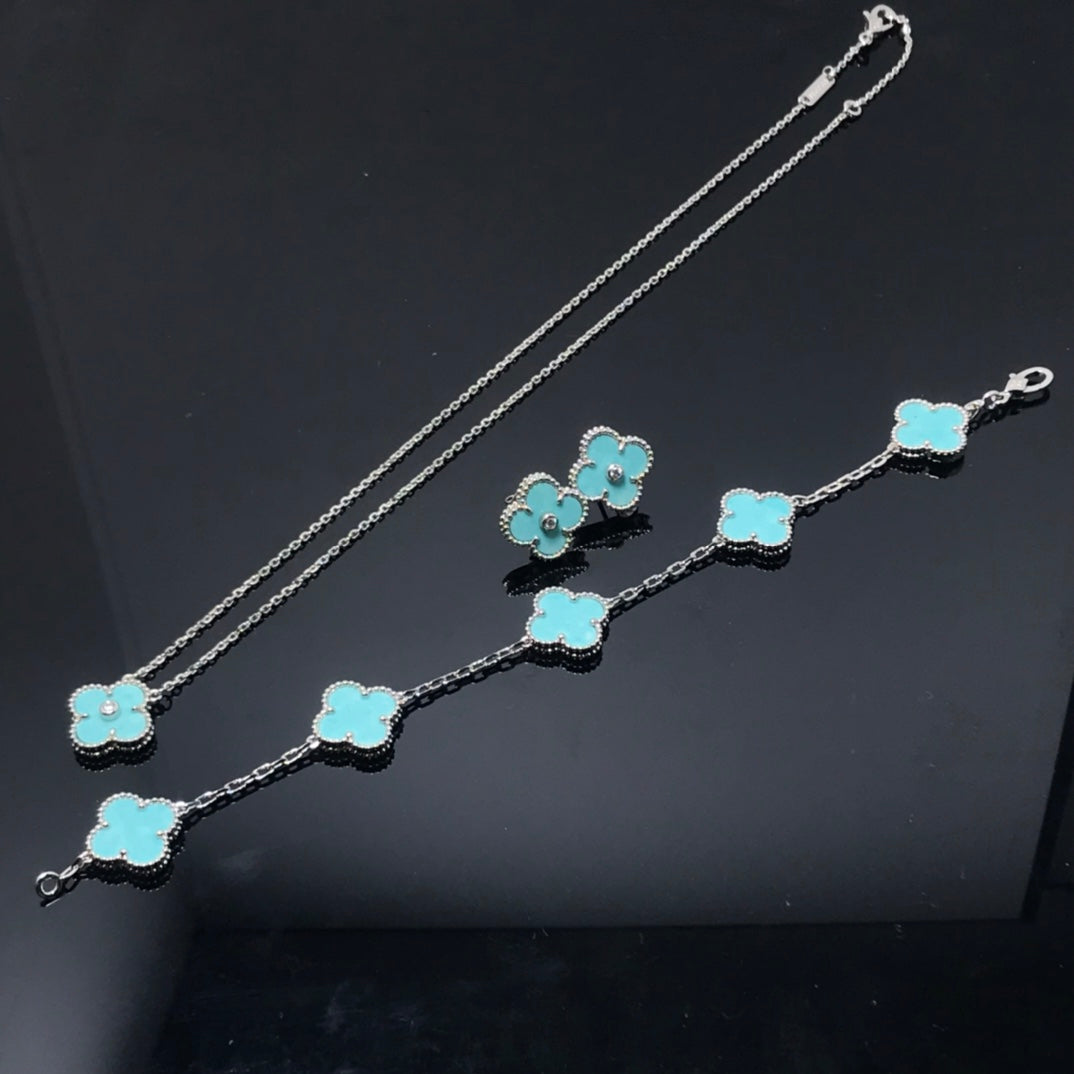 [Star Jewelry]CLOVER 1 DIAMOND BLUE SKY SILVER EARRINGS