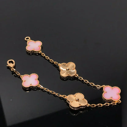 [Star Jewelry] CLOVER 5 MOTIFS  PINK MOP BRACELET COLLECTION
