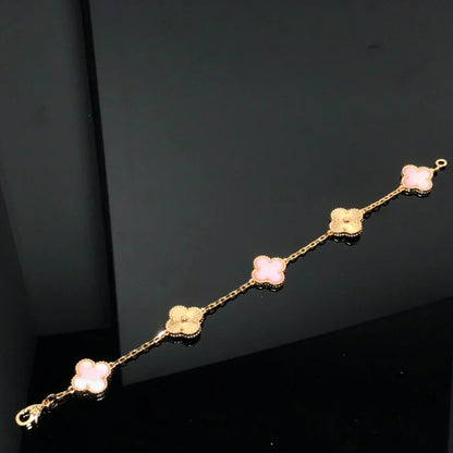 [Star Jewelry] CLOVER 5 MOTIFS  PINK MOP BRACELET COLLECTION
