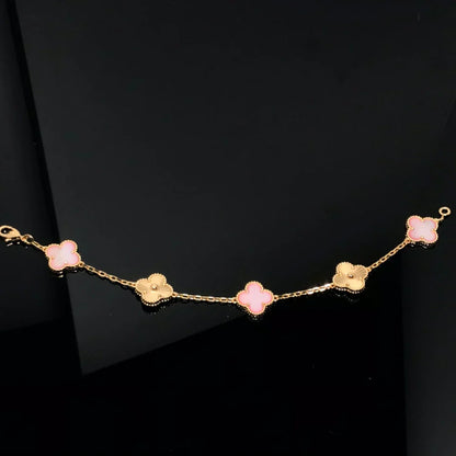 [Star Jewelry] CLOVER 5 MOTIFS  PINK MOP BRACELET COLLECTION