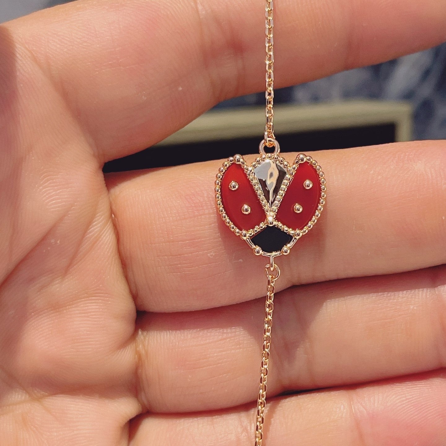 [Star Jewelry]LUCKY SPRING 1 MOTIF PINK GOLD BRACELET