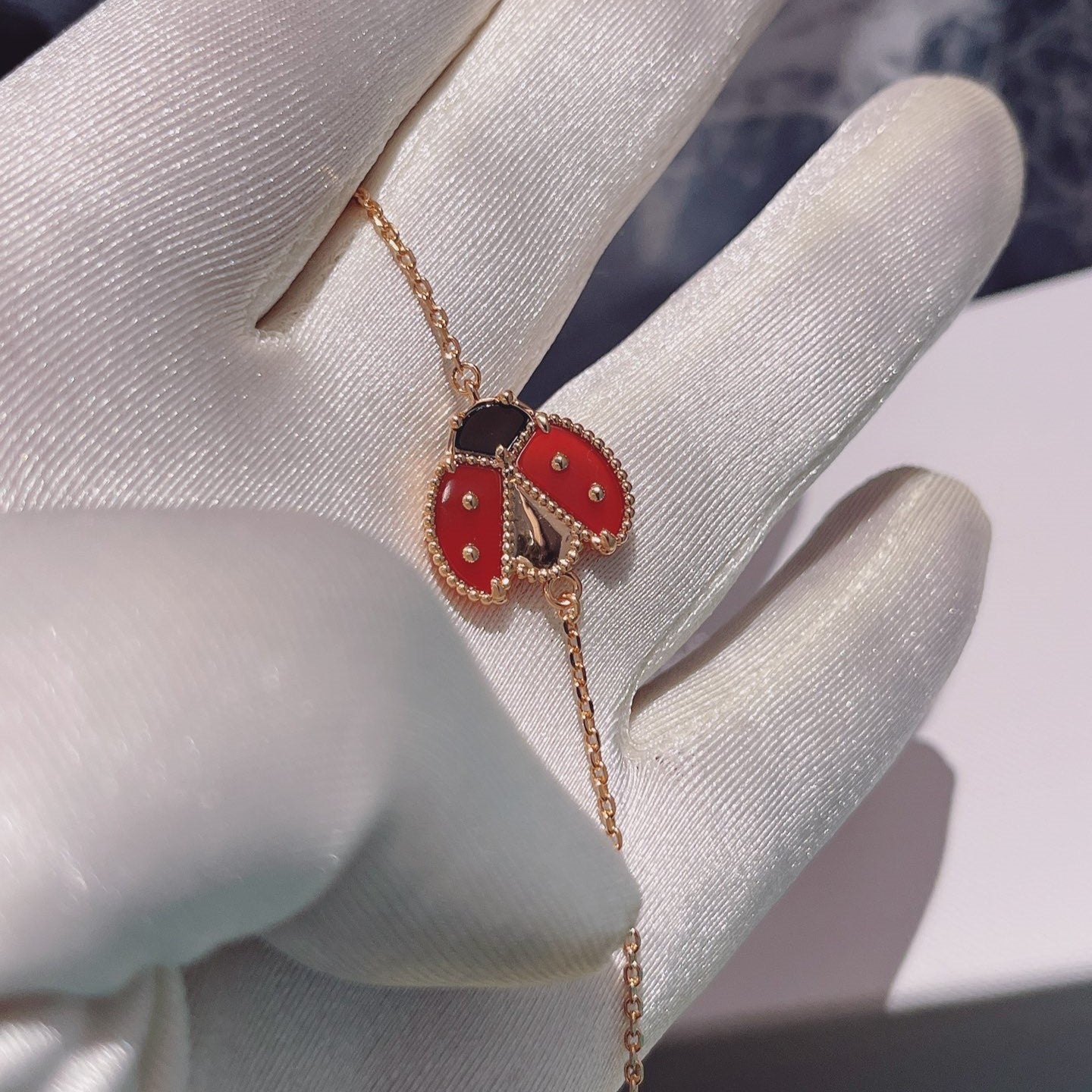 [Star Jewelry]LUCKY SPRING 1 MOTIF PINK GOLD BRACELET