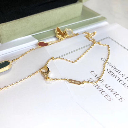 [Star Jewelry]LUCKY SPRING 4 MOTIFS ROSE GOLD NECKLACE