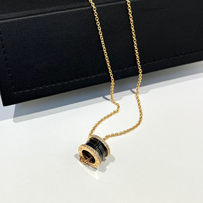 [Star Jewelry]ZERO 1 BLACK CERAMIC DIAMOND PINK GOLD NECKLACE